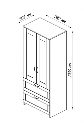 Шкаф двухдверный Сириус с 2 ящиками белый в Уяре - uyar.katalogmebeli.com | фото 3