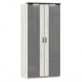 Техно ЛД 678.130.000.007 Шкаф 2-хстворчатый с комбинированными дверями (Дуб Крафт белый/Серый шифер) в Уяре - uyar.katalogmebeli.com | фото