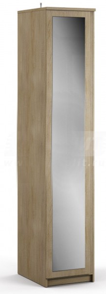 Веста СБ-2260 Шкаф 1 дверный с зеркалом Дуб Сонома в Уяре - uyar.katalogmebeli.com | фото