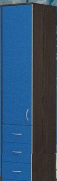 Шкаф-пенал №2 (закрытый) Бодего темный/Голубой в Уяре - uyar.katalogmebeli.com | фото