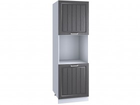 Шкаф пенал 600, ШП 600 (Клен серый/корпус белый) в Уяре - uyar.katalogmebeli.com | фото