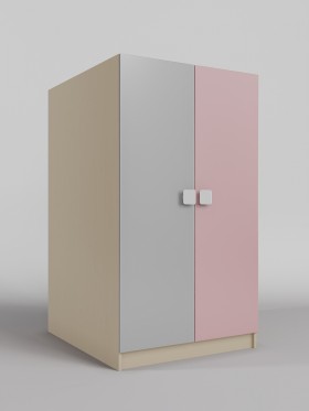 Шкаф под кровать второго яруса Грэйси (Розовый/Серый/корпус Клен) в Уяре - uyar.katalogmebeli.com | фото