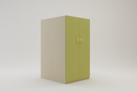 Шкаф под кровать второго яруса Смайли (Зеленый/корпус Клен) в Уяре - uyar.katalogmebeli.com | фото