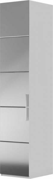 Шкаф ШР-1 зеркало, правый, Вива (Белый/Белый глянец/Платина) в Уяре - uyar.katalogmebeli.com | фото