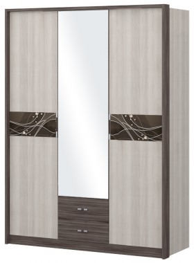 Шкаф трехстворчаты с зеркалом Шк68.1 Николь в Уяре - uyar.katalogmebeli.com | фото 1