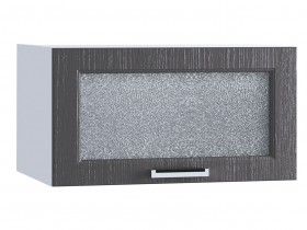 Шкаф верхний горизонтальный со стеклом 610, ШВГС 610 (Клен серый/корпус белый) в Уяре - uyar.katalogmebeli.com | фото
