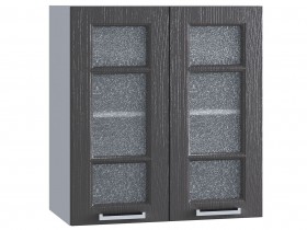 Шкаф верхний со стеклом 600, ШВС 600 (Клен серый/корпус белый) в Уяре - uyar.katalogmebeli.com | фото
