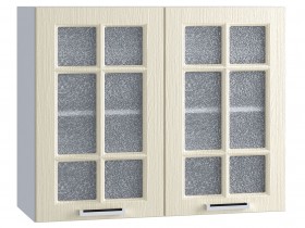 Шкаф верхний со стеклом 800, ШВС 800 (Клен кремовый/корпус белый) в Уяре - uyar.katalogmebeli.com | фото