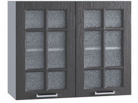 Шкаф верхний со стеклом 800, ШВС 800 (Клен серый/корпус белый) в Уяре - uyar.katalogmebeli.com | фото