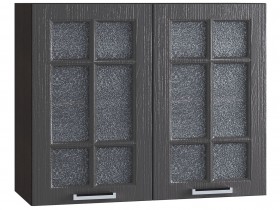 Шкаф верхний со стеклом 800, ШВС 800 (Клен серый/корпус венге) в Уяре - uyar.katalogmebeli.com | фото