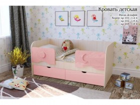 Соня Кровать детская 2 ящика 1.6 Розовый глянец в Уяре - uyar.katalogmebeli.com | фото