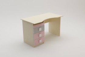 Стол (столешница с выемкой) Грэйси (Розовый/Серый/корпус Клен) в Уяре - uyar.katalogmebeli.com | фото 2