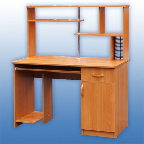 Компьютерный стол 1 с надстройкой (Венге/Дуб выбеленный) в Уяре - uyar.katalogmebeli.com | фото 3