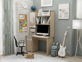 Компьютерный стол Лайт-1 (1200/дуб сонома/белый) в Уяре - uyar.katalogmebeli.com | фото