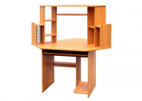 Угловой компьютерный стол (Вишня Оксфорд) в Уяре - uyar.katalogmebeli.com | фото