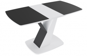Стол обеденный «Гарда» Тип 1 (Белый/Стекло матовое черный графит) в Уяре - uyar.katalogmebeli.com | фото 5