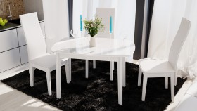 Стол обеденный «Портофино» (Белый глянец/Стекло белое) в Уяре - uyar.katalogmebeli.com | фото 2