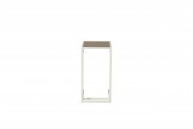 Стол приставной Скандик 42.24 (со стеклом) (металл: белый) в Уяре - uyar.katalogmebeli.com | фото 2