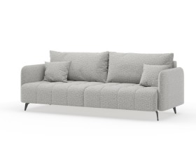 Валериан диван трёхместный прямой Светло-серый, ткань RICO FLEX 108 в Уяре - uyar.katalogmebeli.com | фото 1