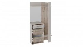 Шкаф для одежды «Нуар» тип 1 Фон серый/Дуб сонома в Уяре - uyar.katalogmebeli.com | фото 3